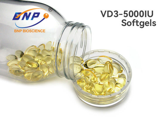 250mg OEM Suplemen Transparan Vitamin D3 5000 IU Softgels